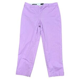 Talbots Women's Perfect Crop Lavender Pants Size 12 Stretch Spring Easter